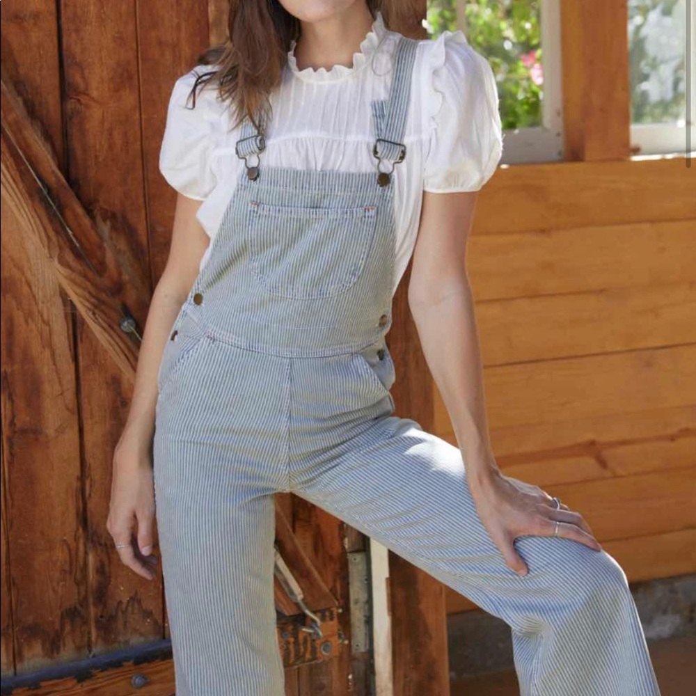 Christy Dawn Billy Overalls in Railroad Stripe